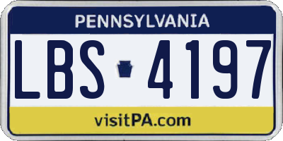 PA license plate LBS4197