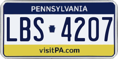PA license plate LBS4207