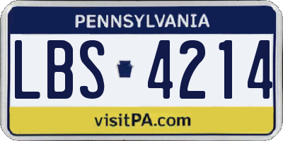 PA license plate LBS4214