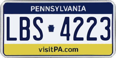 PA license plate LBS4223