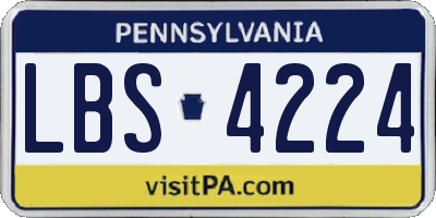 PA license plate LBS4224