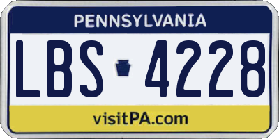 PA license plate LBS4228