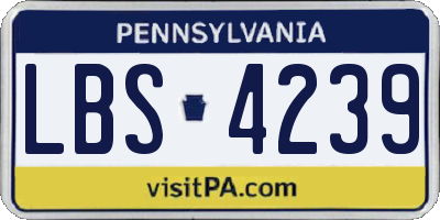 PA license plate LBS4239