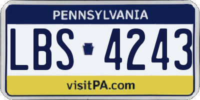 PA license plate LBS4243