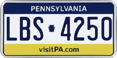 PA license plate LBS4250