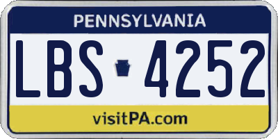 PA license plate LBS4252