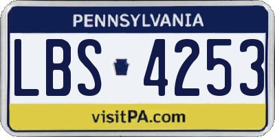 PA license plate LBS4253