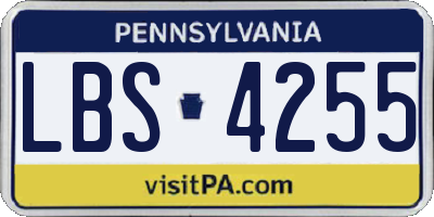 PA license plate LBS4255