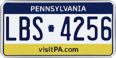 PA license plate LBS4256