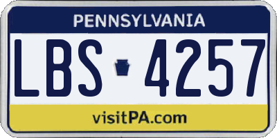 PA license plate LBS4257