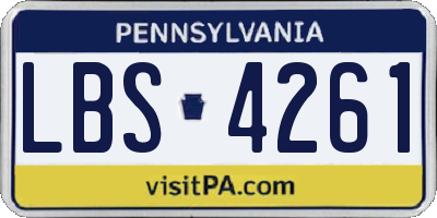 PA license plate LBS4261