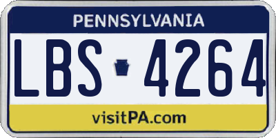 PA license plate LBS4264