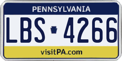 PA license plate LBS4266
