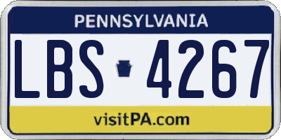 PA license plate LBS4267