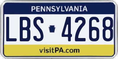 PA license plate LBS4268