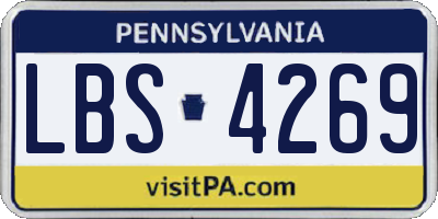 PA license plate LBS4269