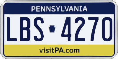 PA license plate LBS4270