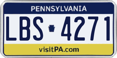 PA license plate LBS4271