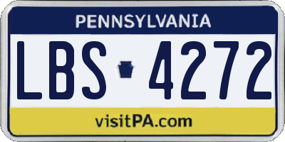 PA license plate LBS4272