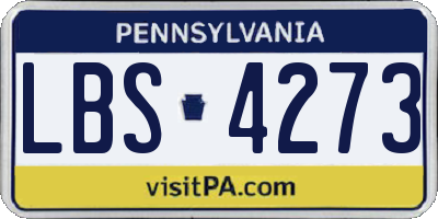PA license plate LBS4273