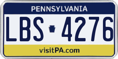 PA license plate LBS4276