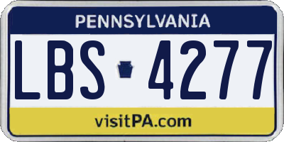 PA license plate LBS4277