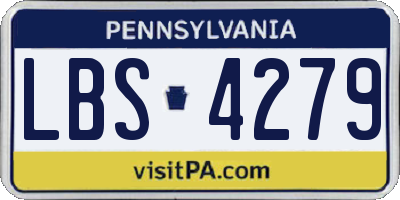 PA license plate LBS4279