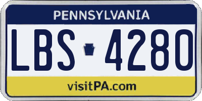 PA license plate LBS4280