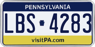 PA license plate LBS4283