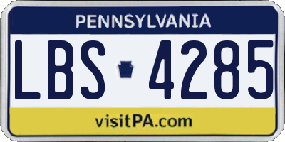 PA license plate LBS4285