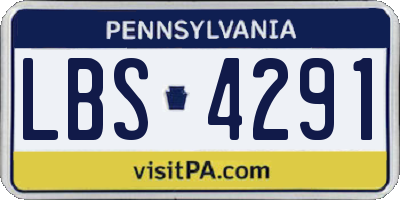 PA license plate LBS4291