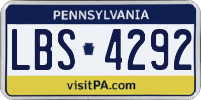 PA license plate LBS4292