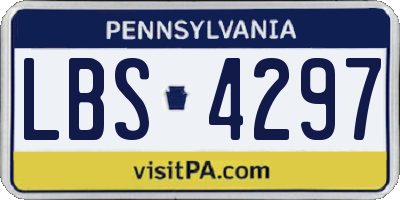 PA license plate LBS4297