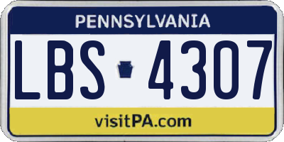 PA license plate LBS4307