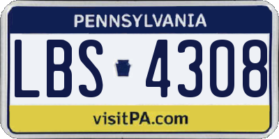 PA license plate LBS4308