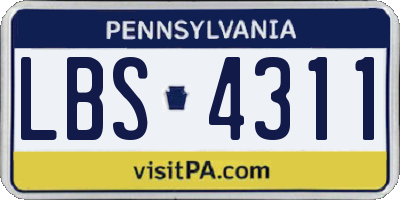 PA license plate LBS4311