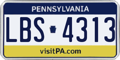 PA license plate LBS4313