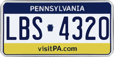 PA license plate LBS4320