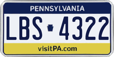 PA license plate LBS4322