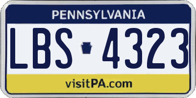 PA license plate LBS4323