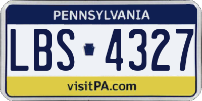 PA license plate LBS4327