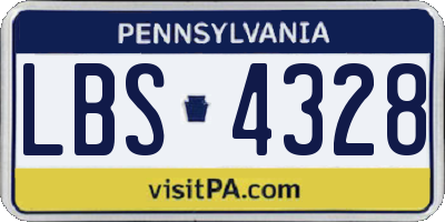 PA license plate LBS4328