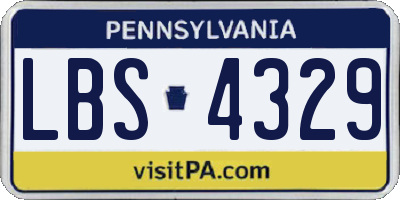 PA license plate LBS4329