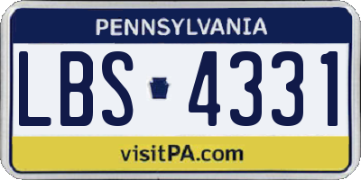 PA license plate LBS4331