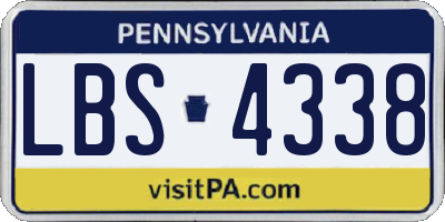 PA license plate LBS4338