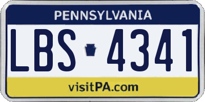 PA license plate LBS4341