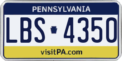 PA license plate LBS4350
