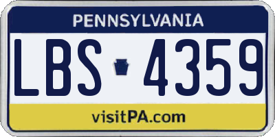 PA license plate LBS4359