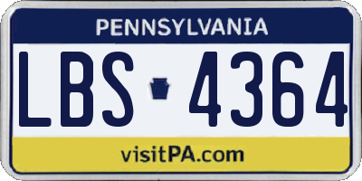 PA license plate LBS4364
