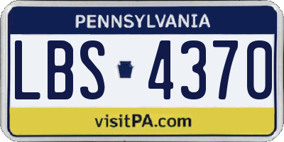 PA license plate LBS4370